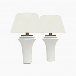 Flared White Porcelain Table Lamps