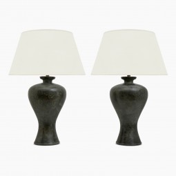 Pair of Urn Shaped Bronze Lamps