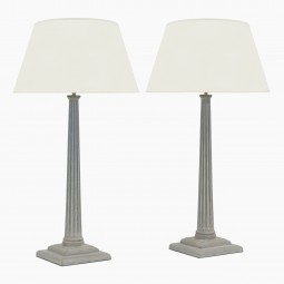 Painted Wood Column Lamps