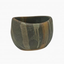 Drip Glazed Stoneware Bowl