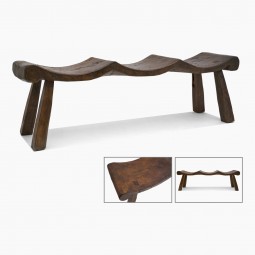 Hand Carved Suar Wood Bench