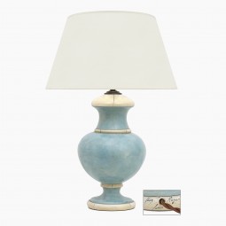 Light Blue and White Lamp