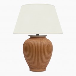 Ribbed Terra Cotta Table Lamp