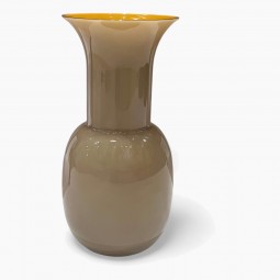 Italian Taupe Glass Vase