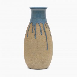 Stoneware Vase with Drip Glaze