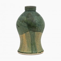 Shaped Green Stoneware Vase