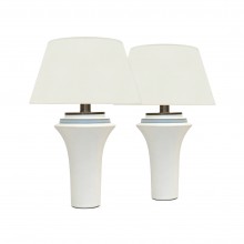 Flared White Porcelain Table Lamps