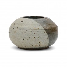 Two Tone Gray Stoneware Vase