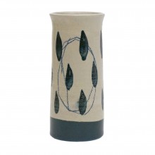 Stoneware Vase in Abstract Motif