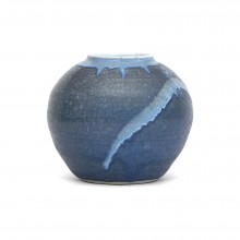 Blue and Green Stoneware Vase