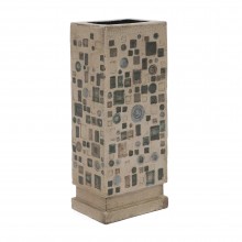 Rectangular Gray Ceramic Vase