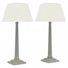 Painted Wood Column Lamps