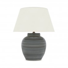 Gray Strie Ceramic Table Lamp