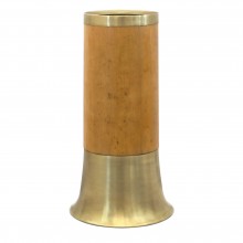 Brass and Oak Veneered Umbrella Stand