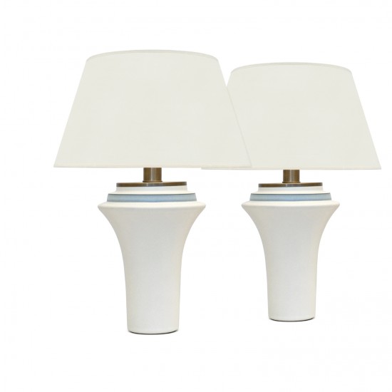 Flared White Porcelain Table Lamps