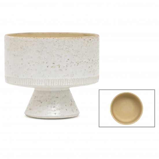 White Ceramic Pedestal Bowl