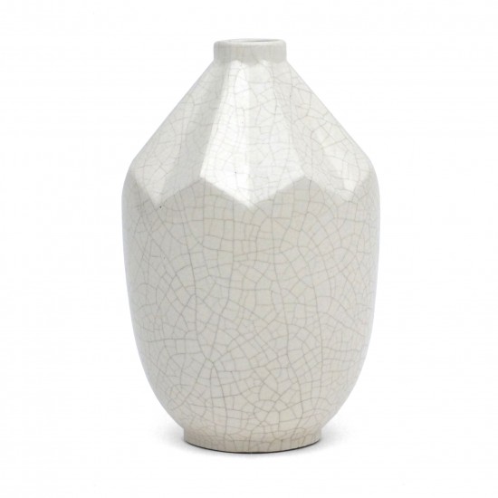 White Crackle Glaze Ceramic Vase