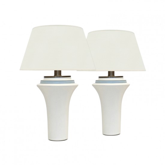 Flared White Porcelain Table Lamps