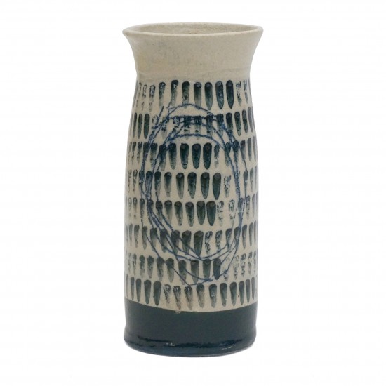 Stoneware Vase in Abstract Motif