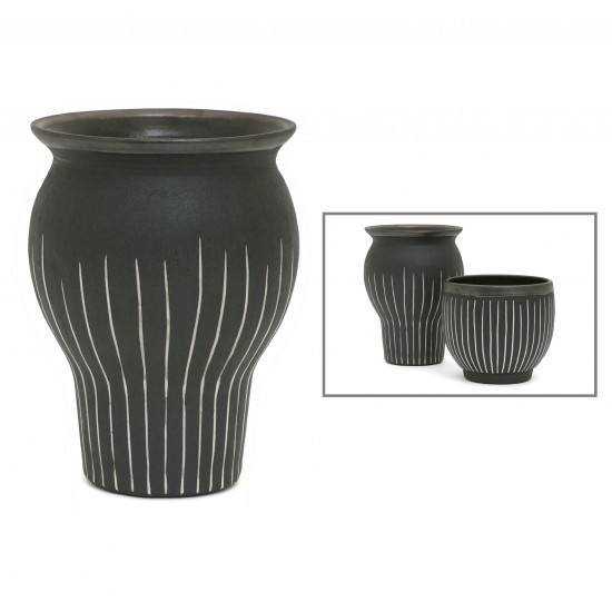 Black Stoneware Vase