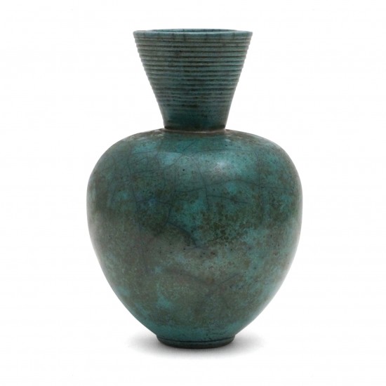 Green Raku Fired Vase