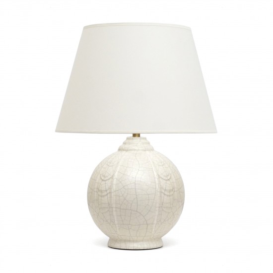 Small White Crackle Table Lamp