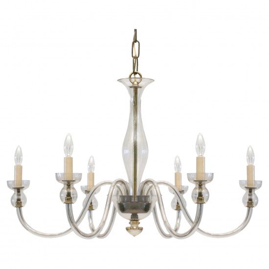 Italian Six Arm Murano Chandelier