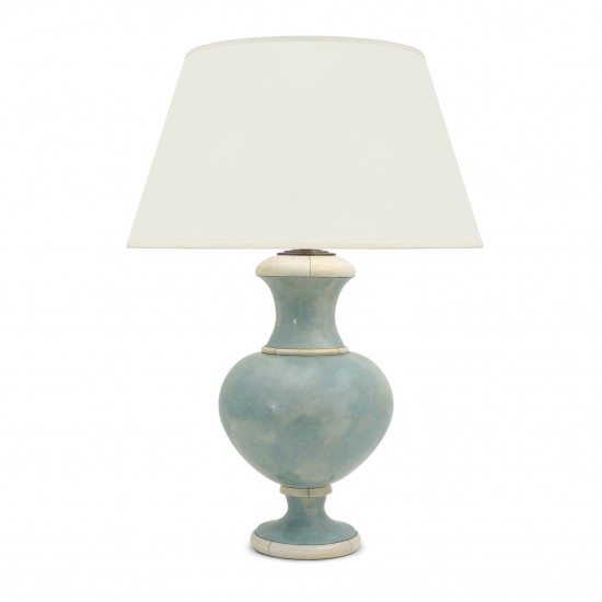 Large Light Blue and White Lamp