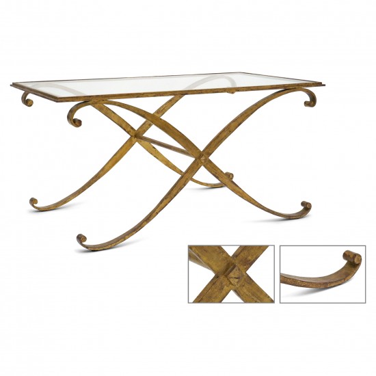 Gilt Iron Coffee Table by  Maison Ramsay