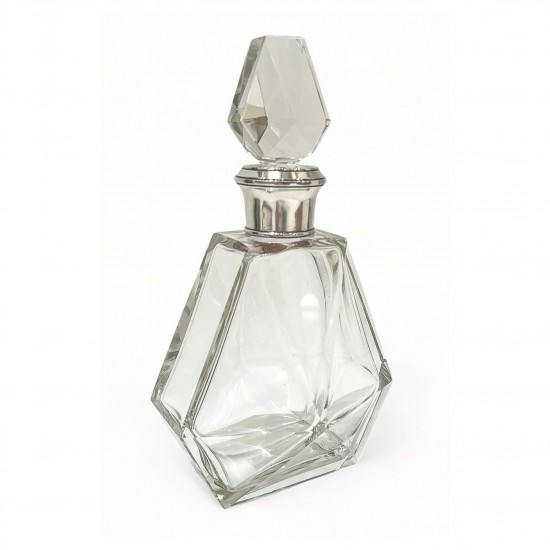 Faceted Crystal and Sterling Decanter