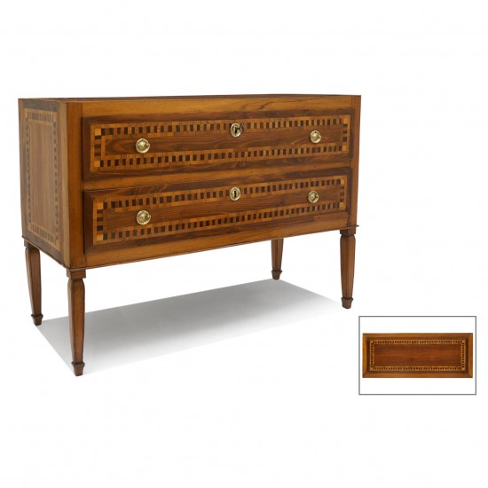 Italian Elm Two Drawer Commode