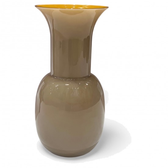 Italian Taupe Glass Vase