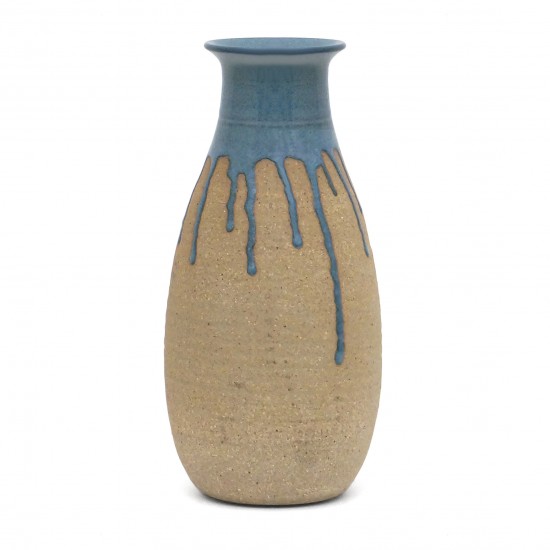 Stoneware Vase with Drip Glaze