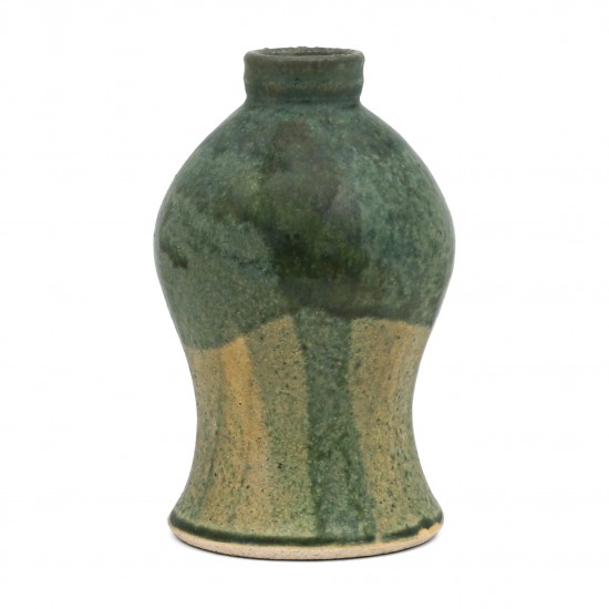 Shaped Green Stoneware Vase